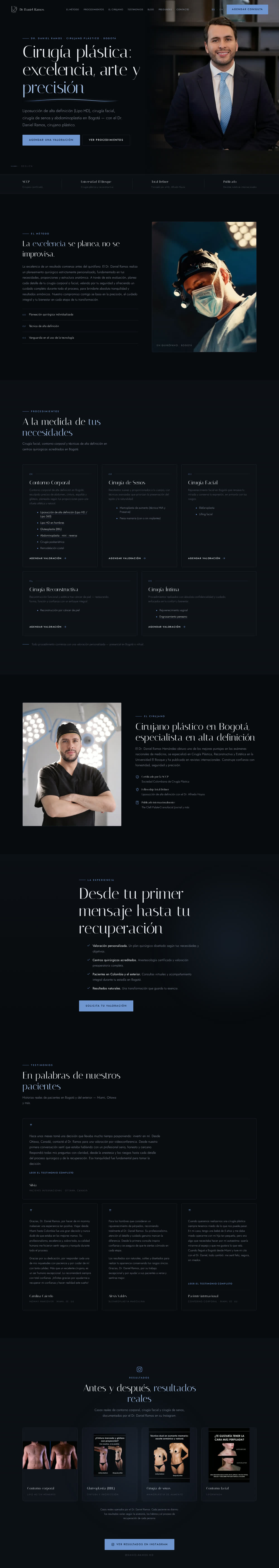 Página principal del Dr. Daniel Ramos, cirujano plástico en Bogotá, Colombia